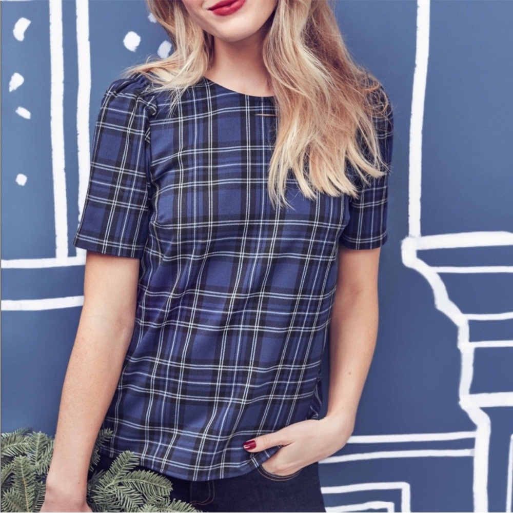 Draper James Plaid Blouse